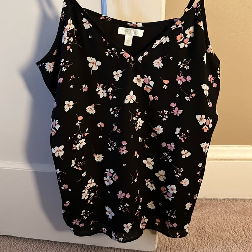 Black floral dress tank